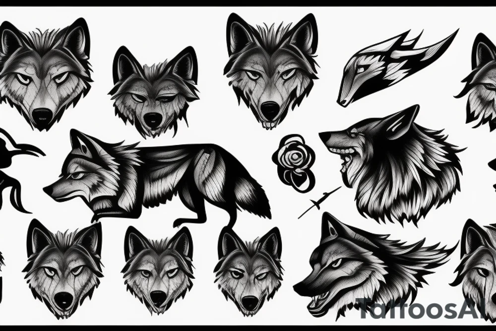 Wolf headed man tattoo idea