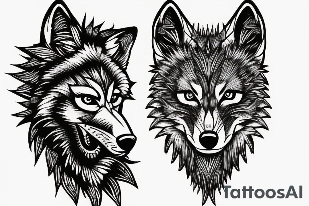 Wolf headed man tattoo idea