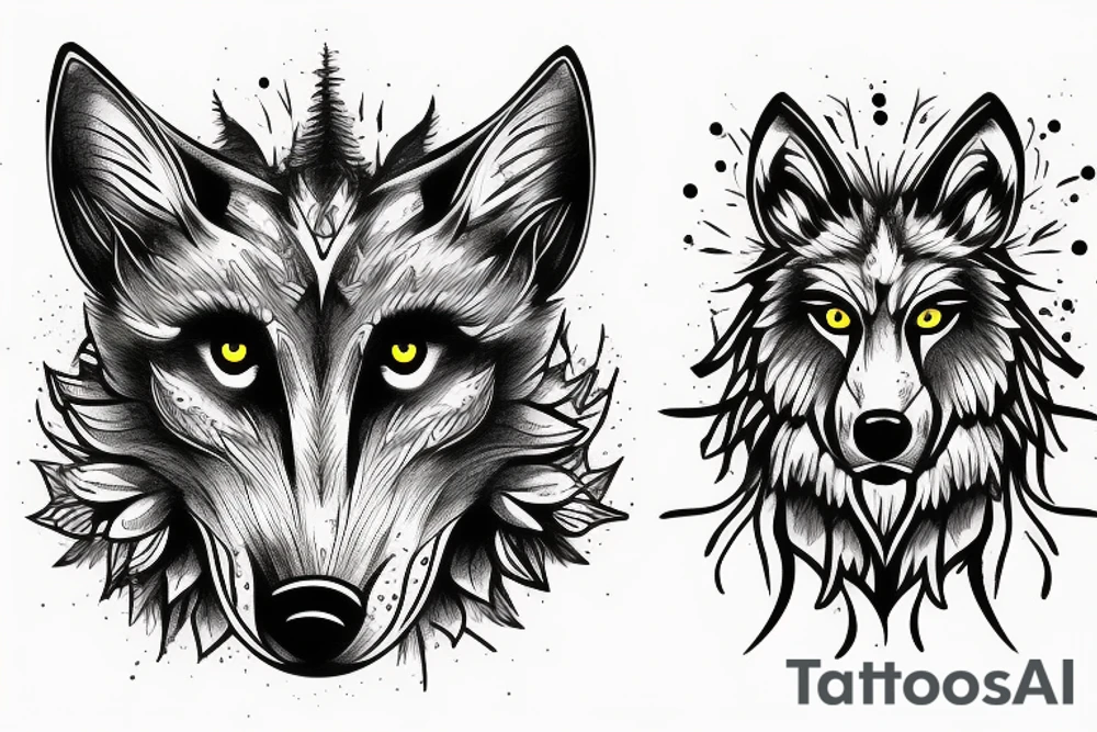 Wolf headed man tattoo idea