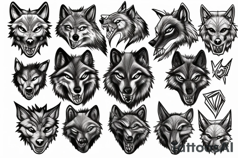 Wolf headed man tattoo idea