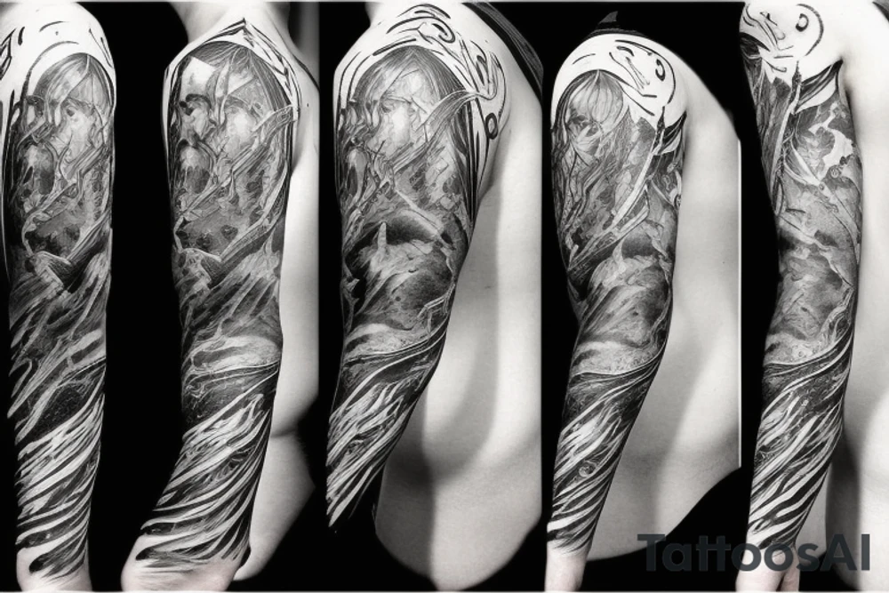 Lord of the rings battle sleeve tattoo idea