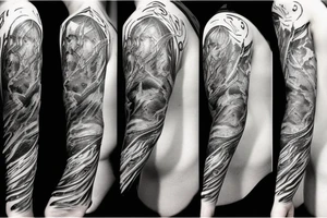 Lord of the rings battle sleeve tattoo idea