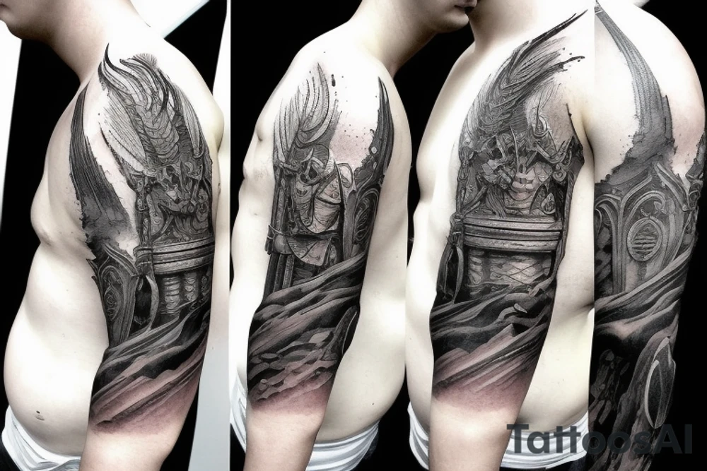 Lord of the rings battle sleeve tattoo idea