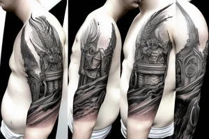 Lord of the rings battle sleeve tattoo idea