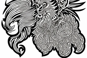 Phoenix Lion tattoo idea