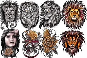 Phoenix Lion tattoo idea