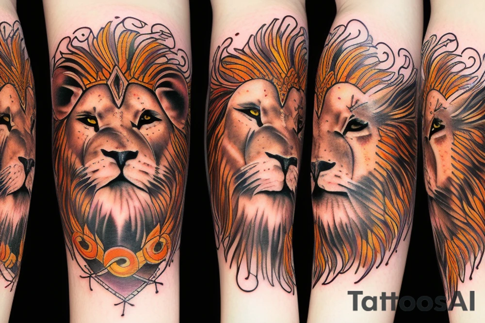 Phoenix Lion tattoo idea