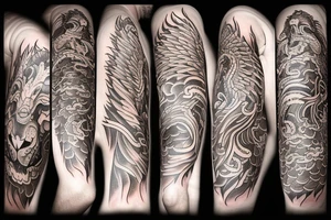 Lion phoenix tattoo idea