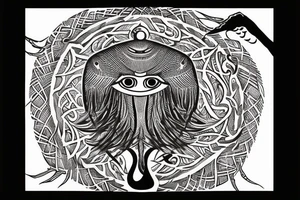Ankh with the eye of Horus surrounded by tree of life tattoo idea