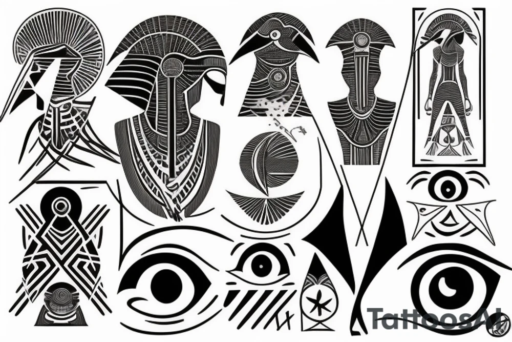 Ankh with the eye of horus tattoo idea