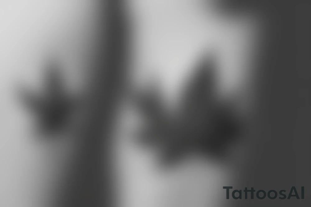 Cannabis leaf with Pedra da Gavea west side in the background tattoo idea