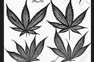 Cannabis leaf with Pedra da Gavea west side in the background tattoo idea