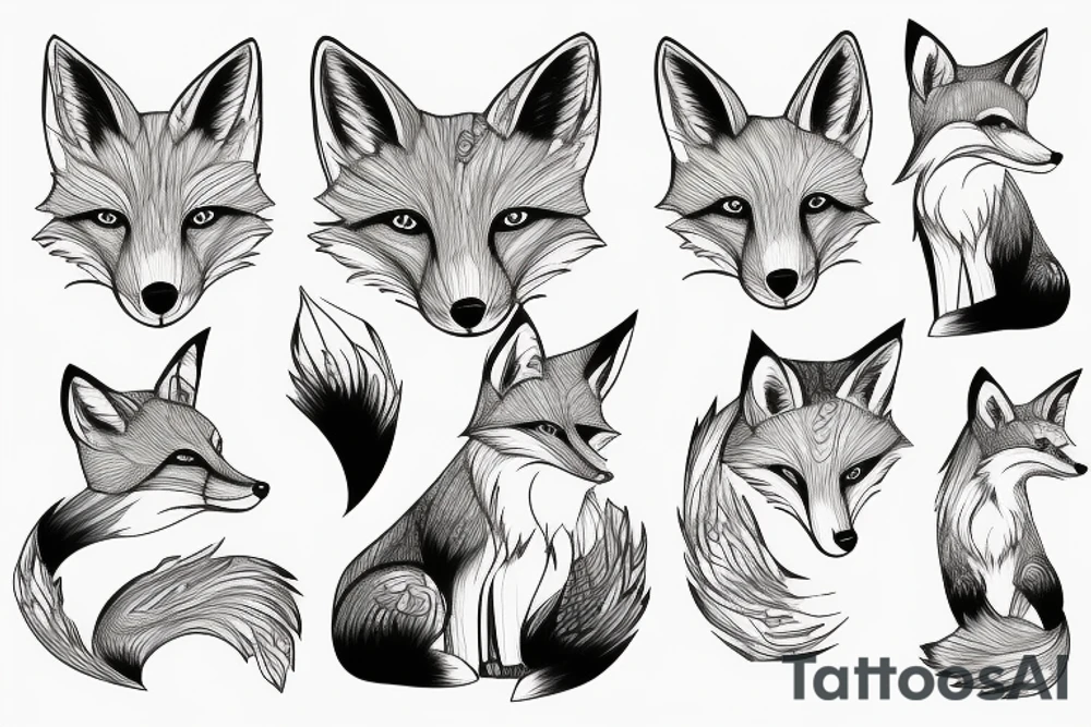 Fox in forest tattoo idea