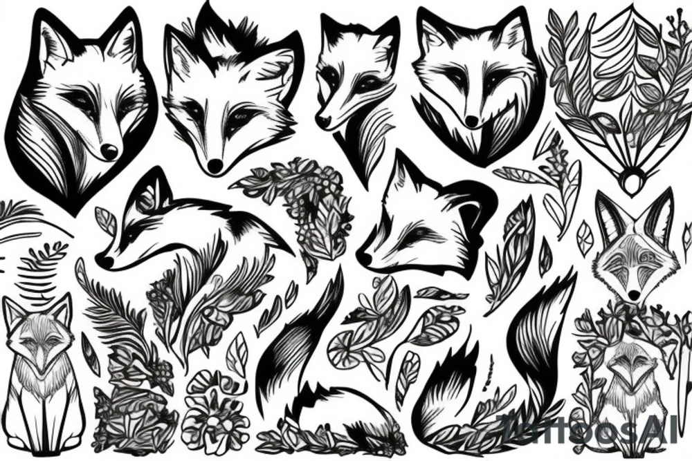 Fox in forest tattoo idea