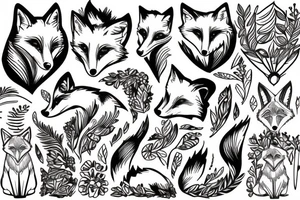 Fox in forest tattoo idea