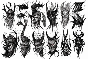 Half man half demon with single wing tattoo idea