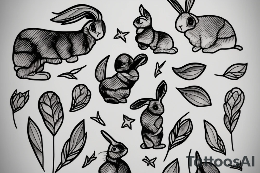 holland lop rabbit tattoo idea
