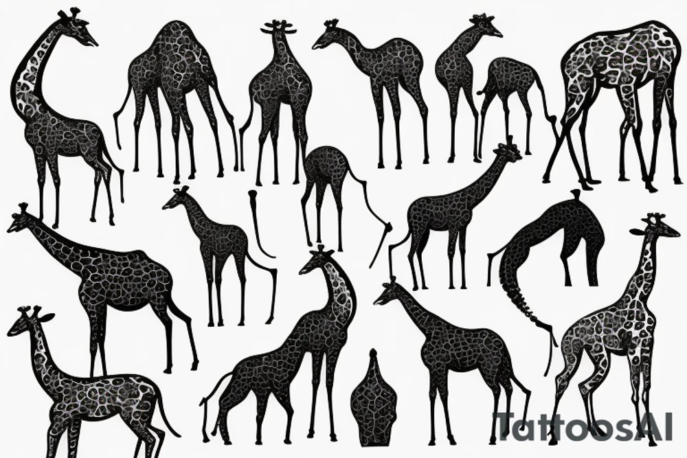 Spindly giraffe tattoo idea