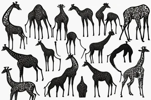 Spindly giraffe tattoo idea