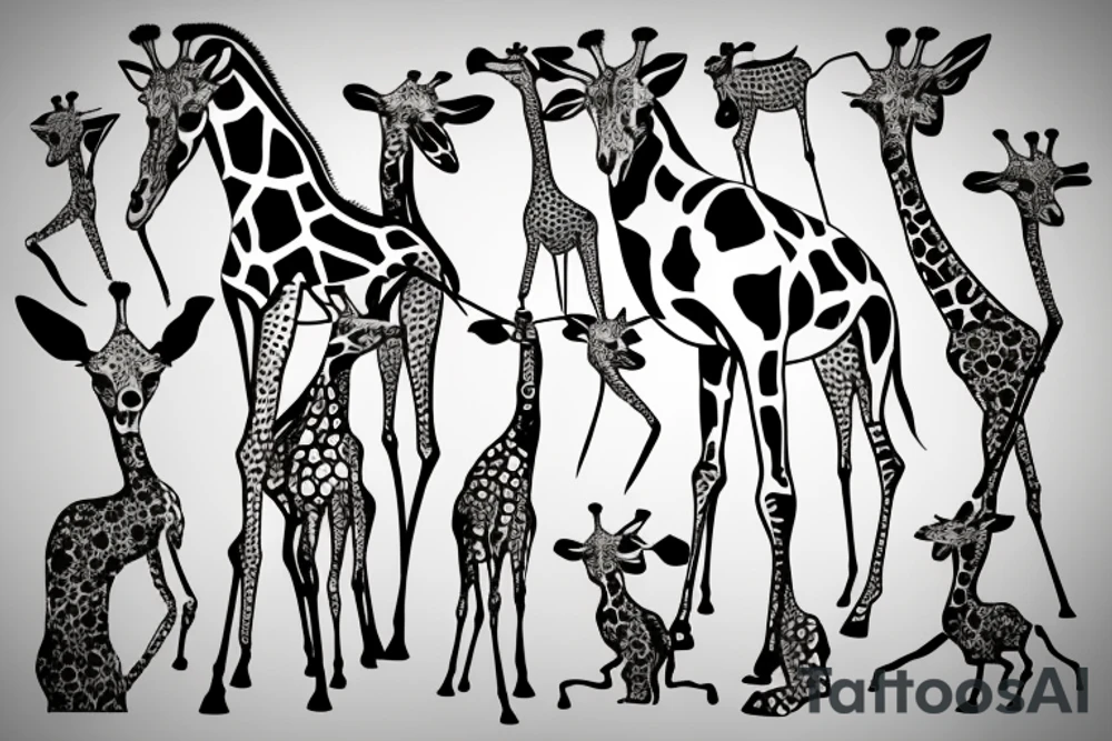 Spindly giraffe tattoo idea