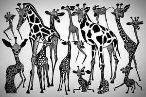 Spindly giraffe tattoo idea