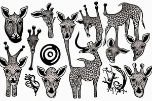 Spindly giraffe tattoo idea
