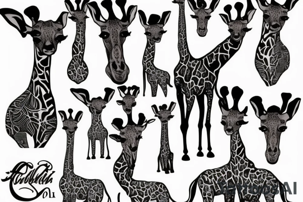 Spindly giraffe tattoo idea