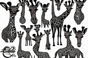 Spindly giraffe tattoo idea