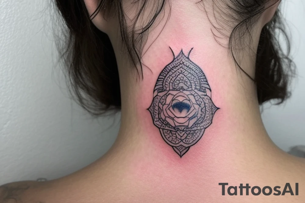 The most beautiful neck tattoo symbol of a new chapter tattoo idea