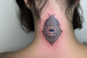 The most beautiful neck tattoo symbol of a new chapter tattoo idea