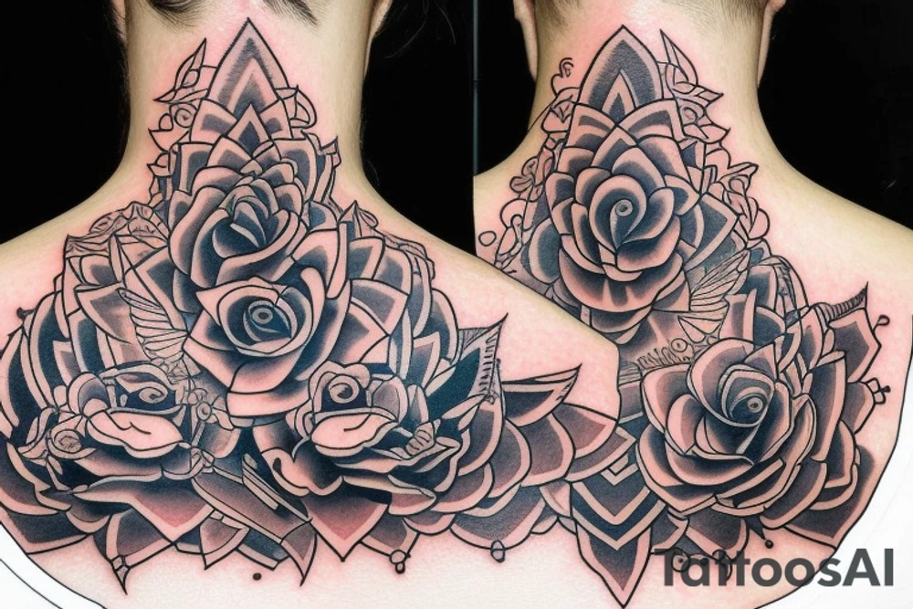 The most beautiful neck tattoo of a new chapter tattoo idea