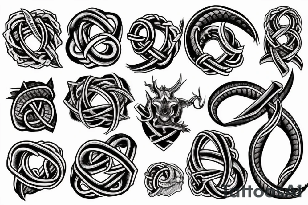 Ouroboros trinity knot tattoo idea