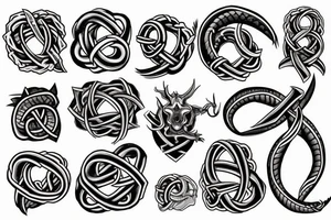 Ouroboros trinity knot tattoo idea