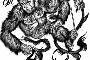 Wukong with staff tattoo idea