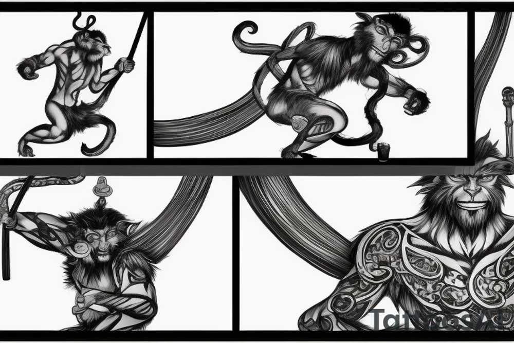Wukong with staff tattoo idea