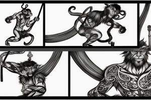 Wukong with staff tattoo idea