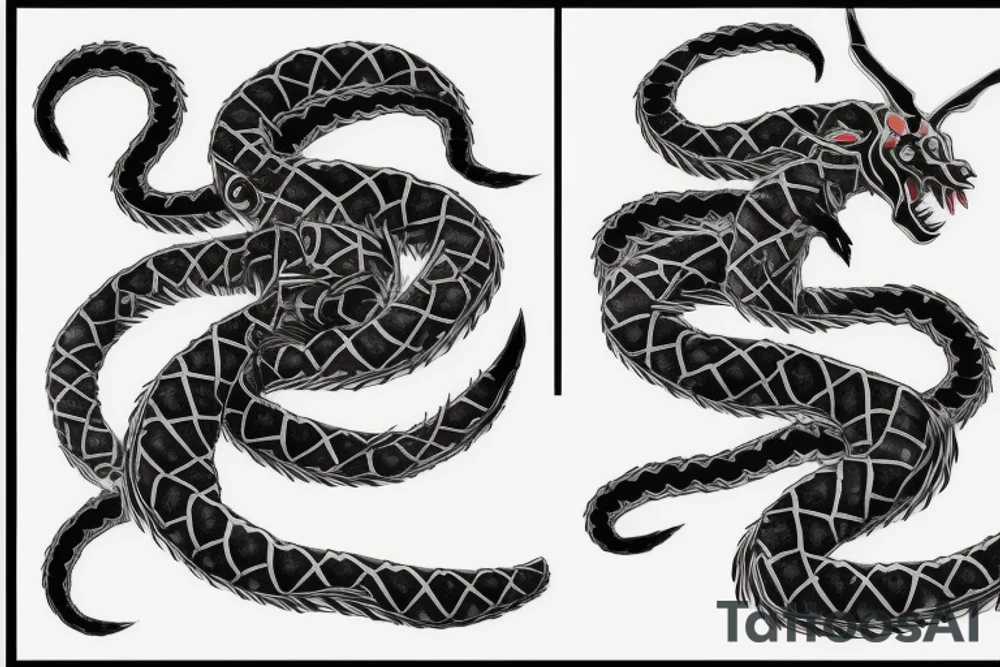 Shenron and kyuubi tattoo idea