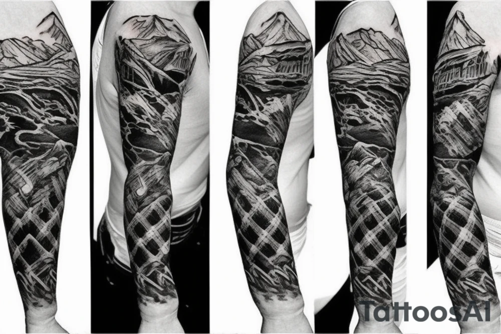 Mountains on shoulder tattoo idea