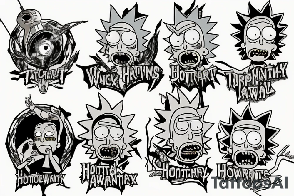 rick and morty in hogwarts tattoo idea