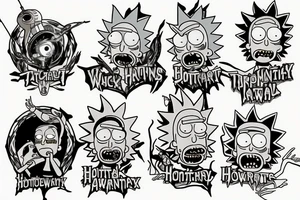 rick and morty in hogwarts tattoo idea