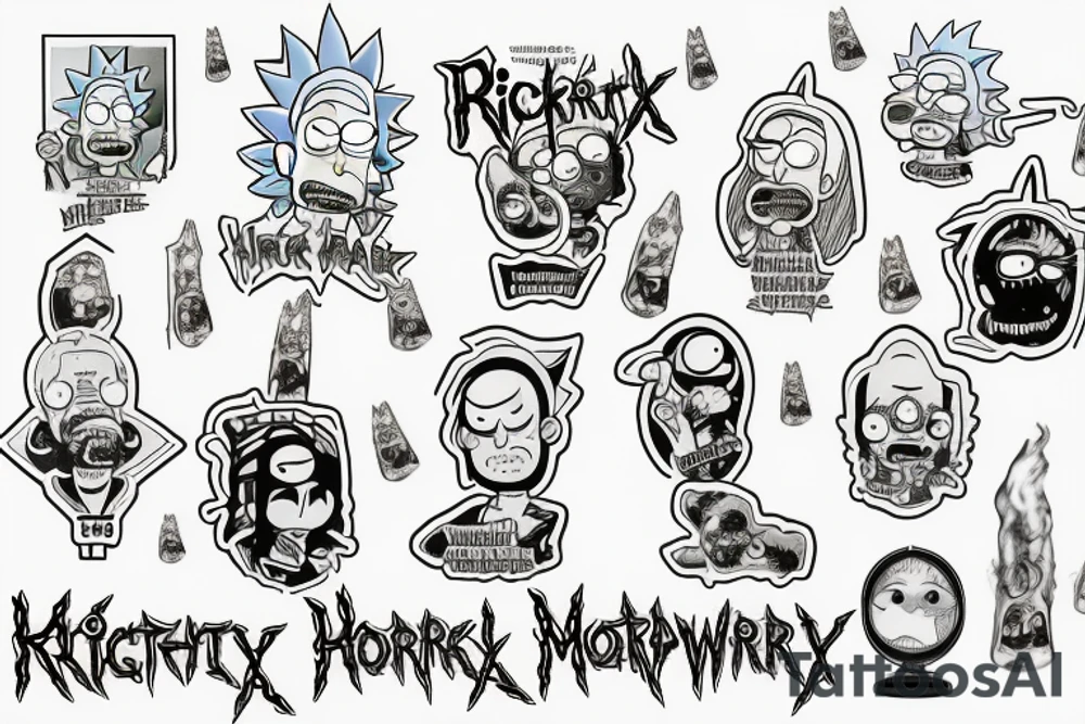 rick and morty in hogwarts with hurry potter smoke weed tattoo idea