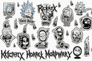 rick and morty in hogwarts with hurry potter smoke weed tattoo idea