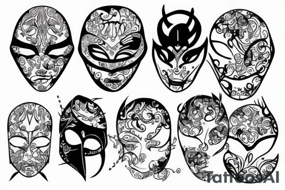 hiding behind mask tattoo idea