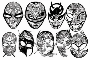 hiding behind mask tattoo idea