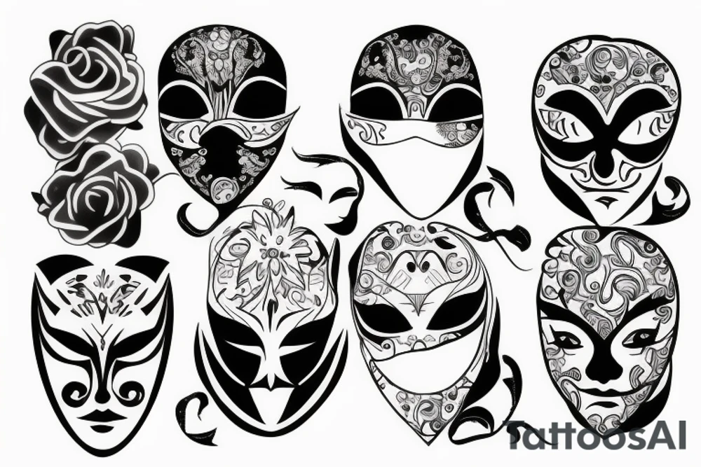 hiding behind mask tattoo idea