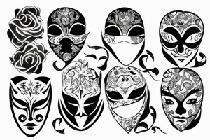 hiding behind mask tattoo idea