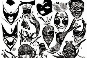 hiding behind mask tattoo idea