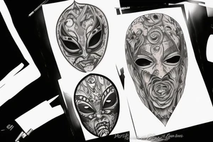 hiding behind mask tattoo idea