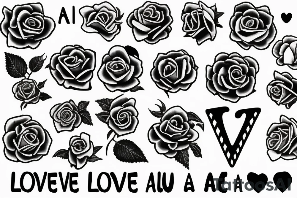 I love-a love-a you. -Grandma 
Puzzle 
Rose tattoo idea