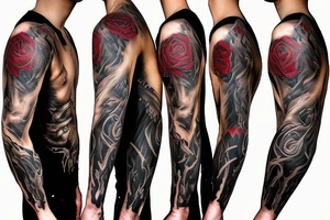 Rage, hate, vengeance, death sleeve tattoo idea